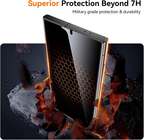 Samsung Galaxy S23 Ultra / S22 Ultra Privacy Screen Protector 2 Pack - 6.8” Anti-Spy, Bubble-Free, Case Friendly,