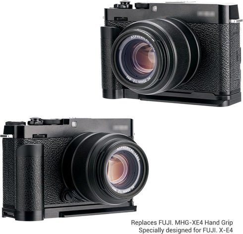 JJC MHG-XE4 Solid Metal Hand Grip, Secure Handle Bracket for Fuji Fujifilm X-E4 XE4 Camera with Anti-Slip Pads