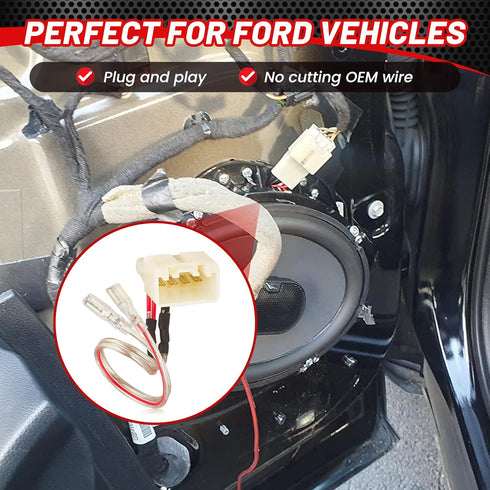 RED WOLF Front Rear Door Speaker Wiring Harness Adapter for Ford Focus Fusion Explorer Edge 2013-2021