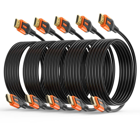 4K HDMI 2.0 Cable 10FT 5-Pack, High Speed 18Gbps HDMI Cord, Support