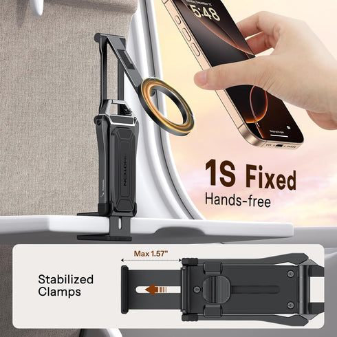 OMOTON TP02 360Rotating 17/16/15/14 for MagSafe Tripod, Adjustable Aluminum Magnetic Phone Tripod for iPhone Pro Max