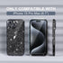 Choiche Cute Clear Glitter Bling Case for iPhone 15 Pro Max, Includes 3 Diamond Camera Lens Protectors, Glitter Black
