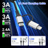 USB to USB-C and Lightning Cable 2 in 1 Coiled Cable, MFi & 3A Fast Charge & Data Sync for iPhone/Android