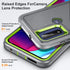Moto G Play 2023 Case with Kickstand, 3-Layer Military Grade Protective Silicone Shockproof Cover (Gray+Green)