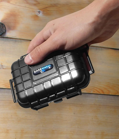 CASEMATIX 5.75" Waterproof Small Hard Case with Customizable Foam for Portable Electronics and Accessories