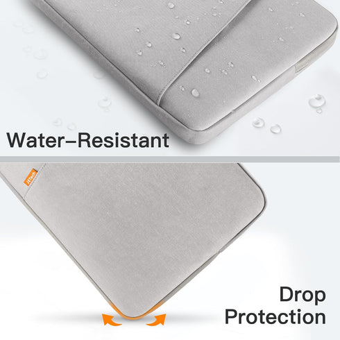 JETech Laptop Sleeve for 13.3-Inch MacBook Air/Pro, Waterproof Shock Resistant Bag with Accessory Pocket (Light Grey)