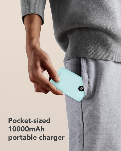 Mini Portable Charger 10000mAh with Built-in Cables, 22.5W Fast Charging Power Bank for iPhone, Samsung, Android