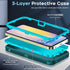 LeYi Samsung Galaxy A25 5G Phone Case, Teal Blue Heavy Duty 3 in 1 Full Body Shockproof Protector with 2Pcs HD Screen