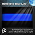 10 Pack Reflective License Plate Stickers (1.5" x 1") - Police Thin Blue Line Vinyl Decal Stickers Honoring Law