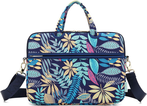 Forest Series Blue Pattern Waterproof Laptop Shoulder Messenger Bag for 15 Inch 15.6 Inch Laptop
