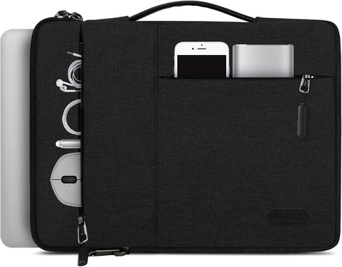 Laptop Sleeve Case 13.3-14 Inch, Waterproof Durable Bag for MacBook Air/Pro, HP/Asus/ThinkPad, Black