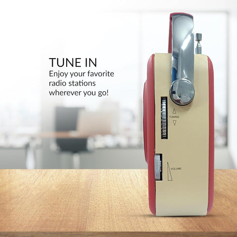 Supersonic SC-1201BT Retro Portable Bluetooth Speaker, Vintage Vibes, AM/FM Radio, USB/SD Card/AUX Inputs for Kitchen