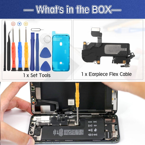 Earpiece Speaker for iPhone 12 Pro Max, Replacement Assembly with Light Proximity Sensor Flex Cable