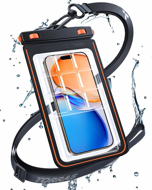 TORRAS IPX8 Waterproof Phone Pouch - Floating Underwater Screen Touchable Case with Lanyard for iPhone 15 Pro Max