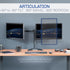 VIVO STAND-V002F Dual LED LCD Monitor Free-Standing Desk Stand for 2 Screens, Heavy-Duty Adjustable Arms