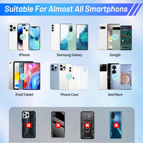 SHANSHUI Phone Card Holder Stick On, Cell Phone Silicone Sticky Wallet Sleeve Pocket Business ID Credit Card Compatible