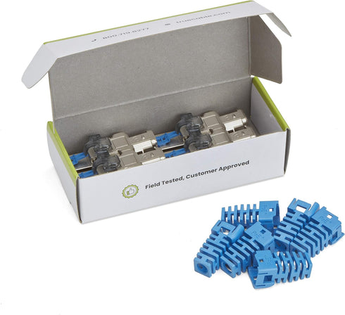 trueCABLE Cat6A Toolless Field Termination Plug, Shielded (STP), 6 Pack, PoE++ Certified