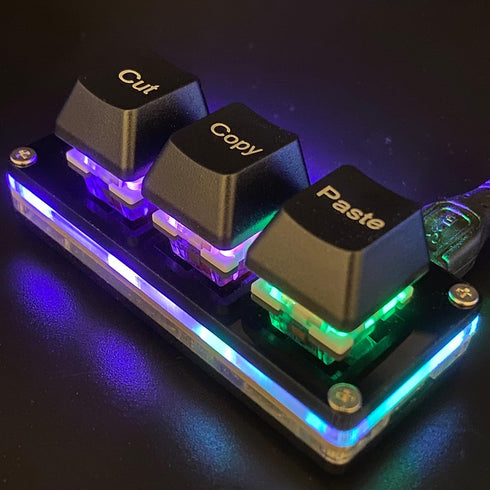Mini 3-Key Cut Copy Paste Keyboard Ctrl X C V Shortcut One Handed RGB Macro Pad Gaming Mechanical Keyboard OSU Keypad