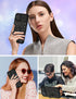 Goocrux iPhone 12 Pro Case, Moon Plants Cute Phone Cover with Slide Camera Cover + Ring Holder, 6.1'', Black