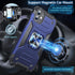 Anqrp iPhone 11 Case, Military Grade Protective Cover with Enhanced Metal Ring Kickstand, Blue