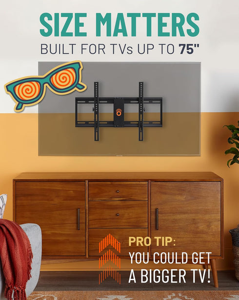 ECHOGEAR Tilting TV Wall Mount for 32-70 inch TVs, Low Profile Design