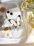 Butterfly Phone Grip, Rare Swallowtail Butterfly Holder, Cute Transparent Resin Elasticity Holder (White)