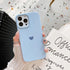 Jmltech Silicone Case for iPhone 13 Pro Max, Slim Blue Heart Design with Soft Microfiber Lining