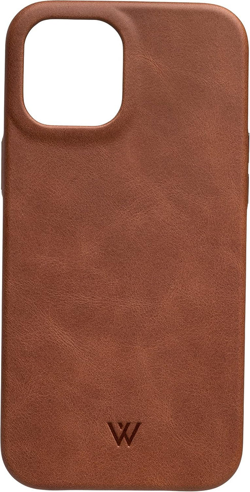 Wilken Leather Wrapped Case for iPhone 12 Pro Max | Brown | Compatible with MagSafe & Wireless Charging | Top Grain