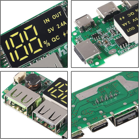 UMLIFE 4pcs 18650 5V 2.4A 186 50 Charging Board Dual USB Mobile Power Bank Module Lithium Battery Charger Board