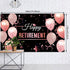 Blulu Retirement Party Decorations, Extra Large Fabric Retire Sign Banner Photo Booth Backdrop, 72.8 x 43.3 Inch