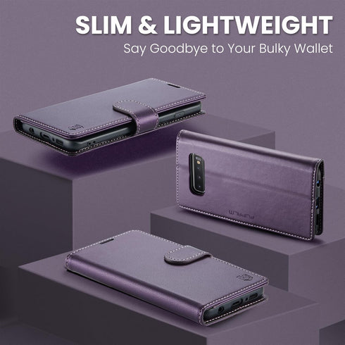 Wallet Case for Samsung Galaxy S10 6.1" with RFID Blocking Credit Card Holder, PU Leather Flip Kickstand Protective