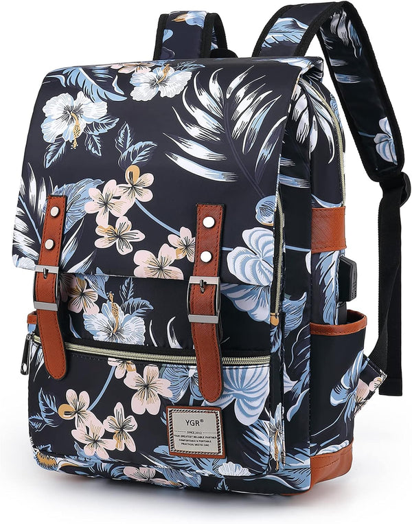 YGR Floral Laptop Backpack for Women, School, Travel, Business, Outdoor Sports, Office, Work