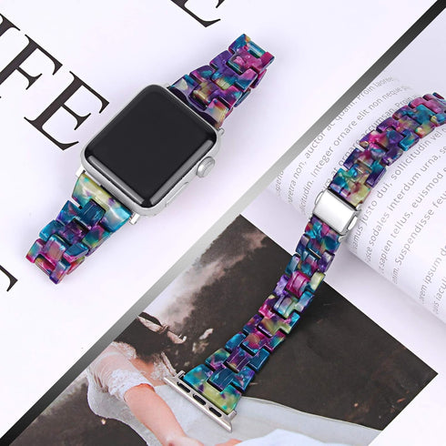 JOYOZY Compatible with Apple Watch Bands 38mm 40mm 41mm 42MM, Fashion Slim Resin Band for Apple Watch Series 10