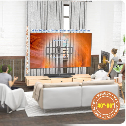 Universal Swivel TV Stand/Base for 40 to 86 inch TVs, 110 Degree Swivel, 5 Level Height Adjustable