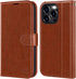 OCASE Wallet Case for iPhone 15 Pro Max, Brown, PU Leather Flip with Card Holders & RFID Blocking