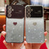 phylla Gradient Bling Glitter Heart Case for Samsung Galaxy A25 5G, Slim Clear Shockproof Bumper
