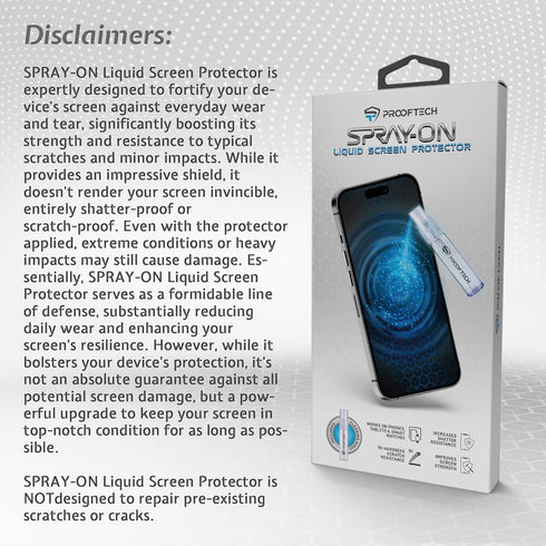 SPRAY ON Liquid Glass Screen Protector - Nano protection for up to 10 devices: phones, tablets, smartwatches, scratch &