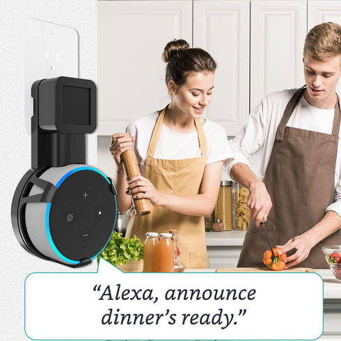 WALI Holder Stand for Echo Dot 3rd Gen, Outlet Wall Mount Smart Home Speakers Plug Mount for Alexa with Cable