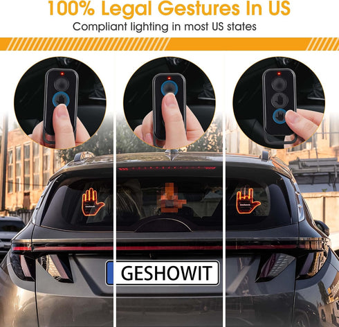 Car Accessories for Men, Car Finger Light with Remote - Give The Bird & Wave & Love to Drivers - Truck Accessories