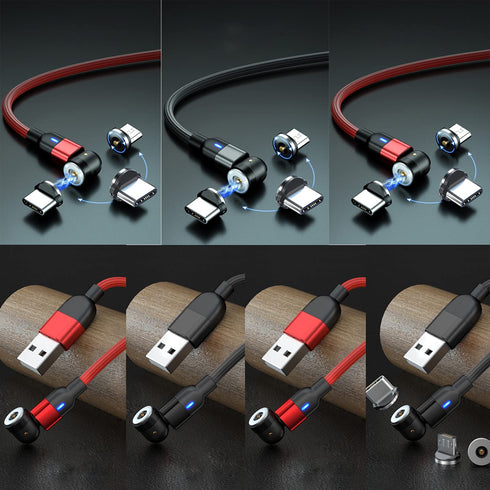 Bojianxin 540 Magnetic Charging Cable 7-Pack (1.6ft/3.3ft/6.6ft/10ft) - 3 in 1 USB Charger for Micro USB & Type C.