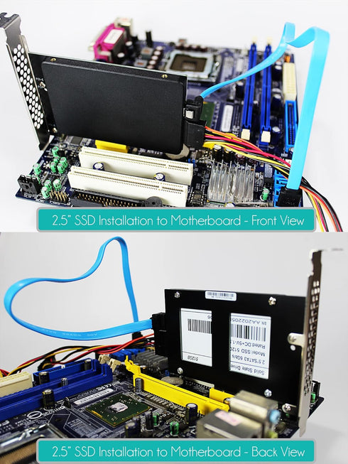 GLOTRENDS 2.5 inch SSD Mounting Bracket with SATA III Cable and SSD Screws for PCIe or PCI Slot Installation
