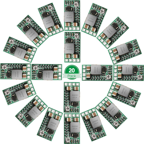 Weewooday 20 Pieces Mini Voltage Reducer Module, Adjustable DC 4.5-24V to 5V 3A Buck Converter Power Supply