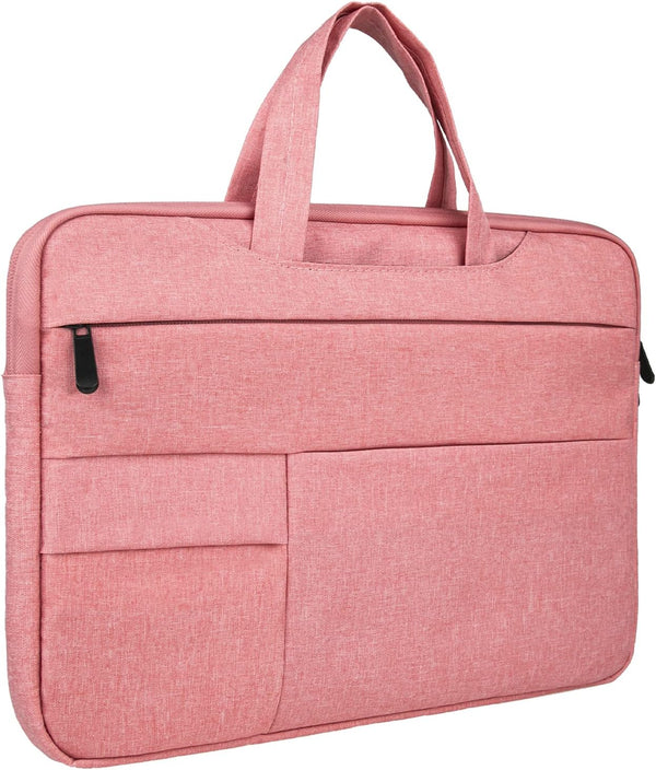 RAINYEAR 15.6" Laptop Sleeve Case, Briefcase with Hidden Handle for Chromebook, Pink