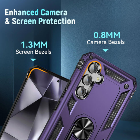 ZOEII Military Grade Drop Tested Protective Case for Samsung Galaxy S24 Plus with Stand, Purple