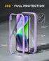 Miracase Glass Series Case for iPhone 14, 6.1 inch, Full-Body Clear Bumper with Built-in Tempered Glass Protector