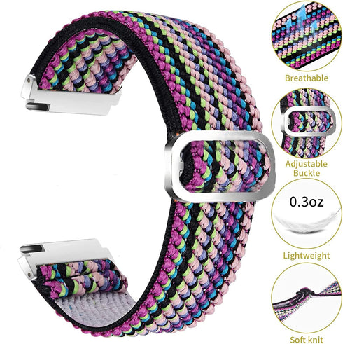IDW13,IDW16,IDW19,IDW17 Smartwatch Bands, Lamshaw 22mm Stretch Elastics Nylon Adjustable Replacement Strap Accessories for Men & Women Compatible for TOOBUR,TEMINICE,VRPEFIT,Konitee,Gydom,Faweio IDW13 Watch/Woneligo W3/TOOBUR,Faweio IDW16 Watch/MILOUZ,Amz