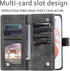 Asuwish Wallet Case for Samsung Galaxy S21 5G - 6.2" Flip Cover, Tempered Glass, Wrist Strap, Mandala Flower, Grey.