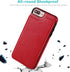 OT ONETOP Wallet Case for iPhone 7 Plus/8 Plus, PU Leather Kickstand with Card Holder, Red