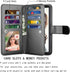 NJJEX Wallet Case for Galaxy Note 9, Luxury PU Leather, Detachable, Kickstand, Magnetic Phone Case with 9 Card Slots &