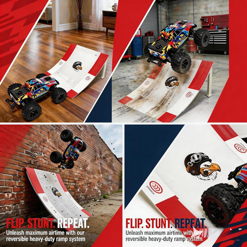 RCJUMPANT 1/16 1/18 1/24 Cars,2 RC Ramp,Wall - Leaning rc car ramps Jumping for Scale RC Modes Durable, Combinable